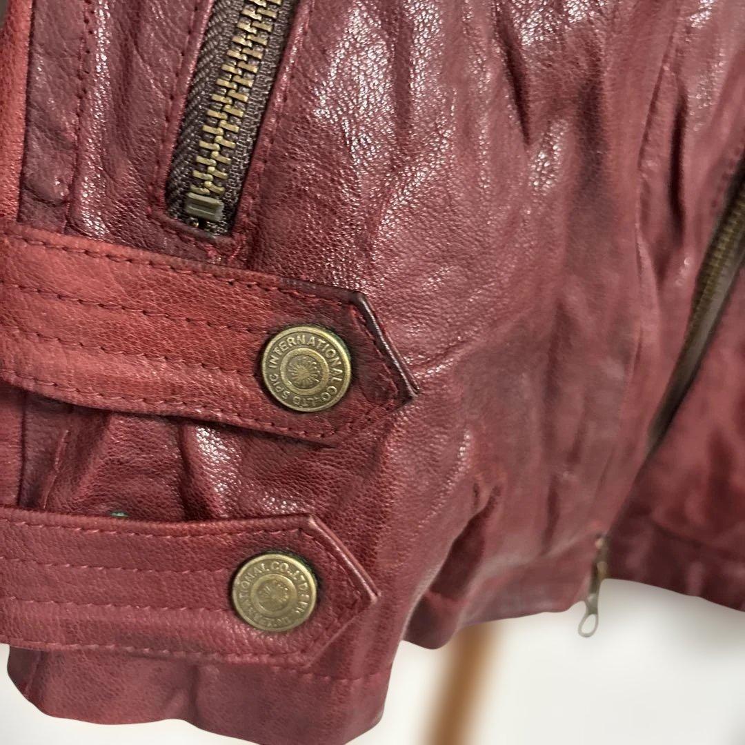 トルネードマート革ジャン赤系　レッド　ライダース　山羊革ゴートレザー　М