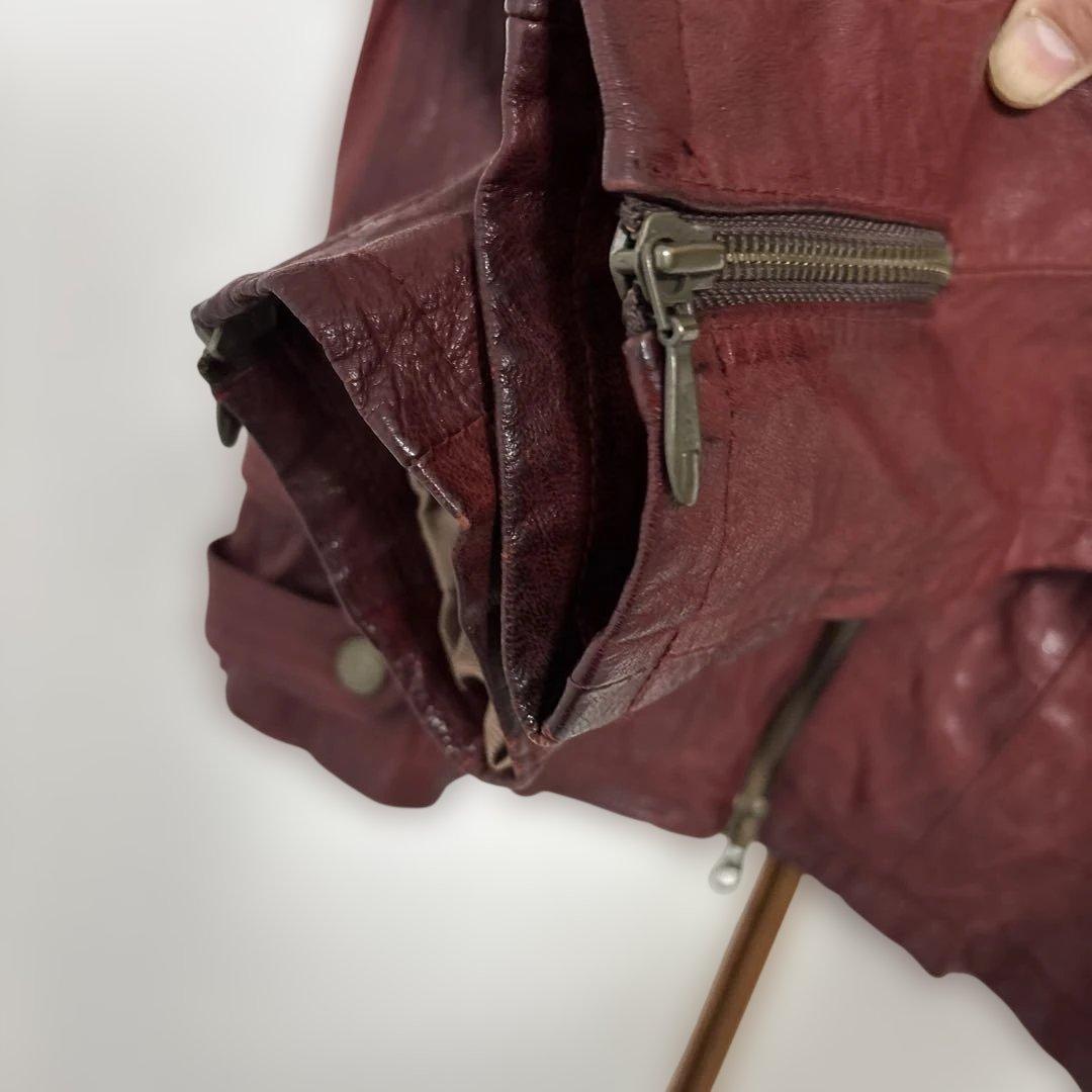 トルネードマート革ジャン赤系　レッド　ライダース　山羊革ゴートレザー　М