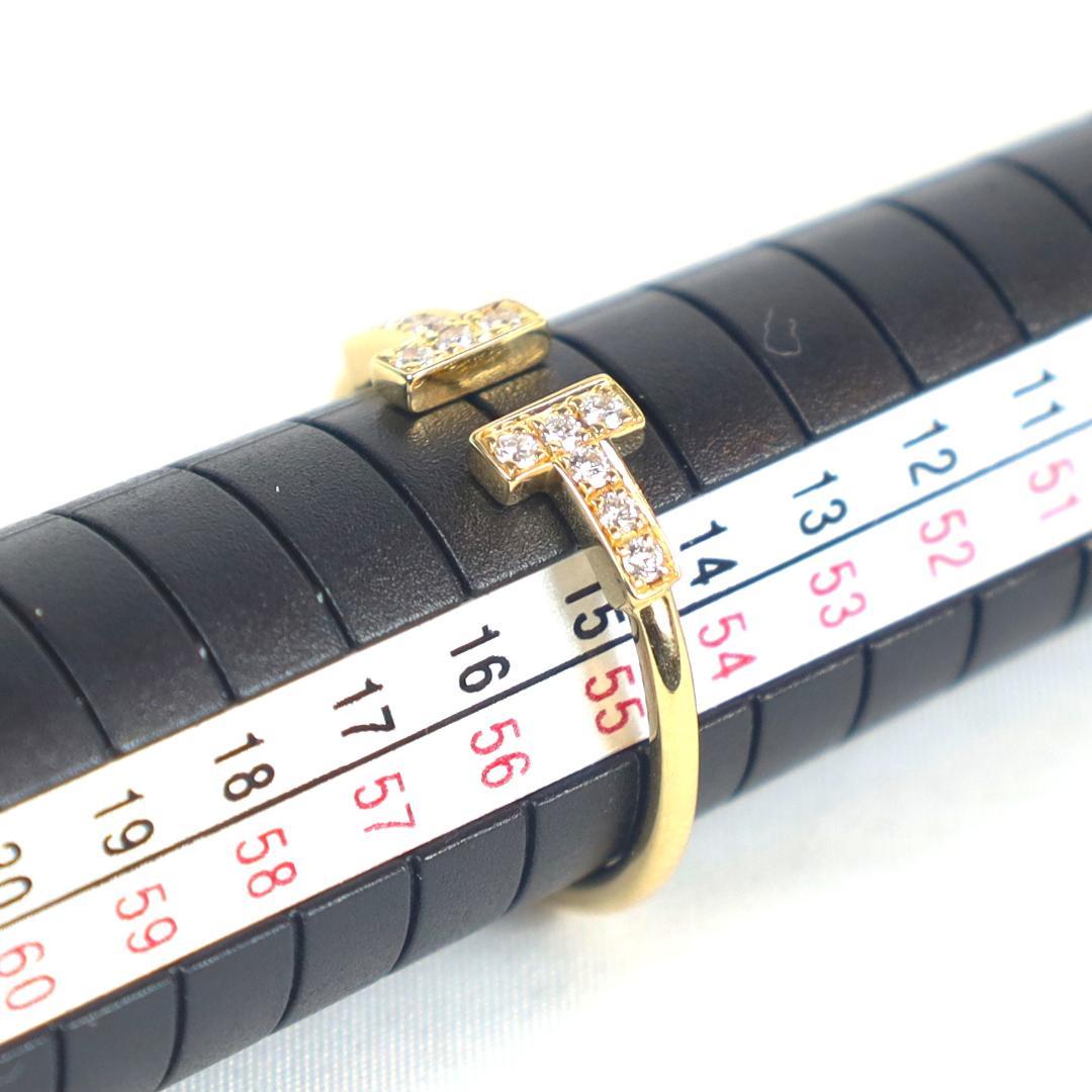 ティファニー　Tワイヤー　ダイヤモンド　リング　指輪　YG 2.4g 15号