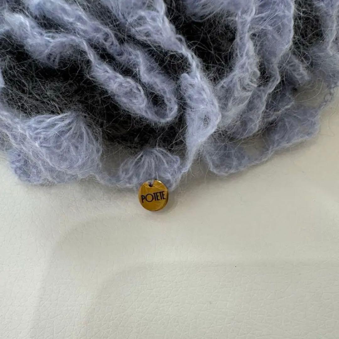 新品　potete ニットシュシュ　グレー