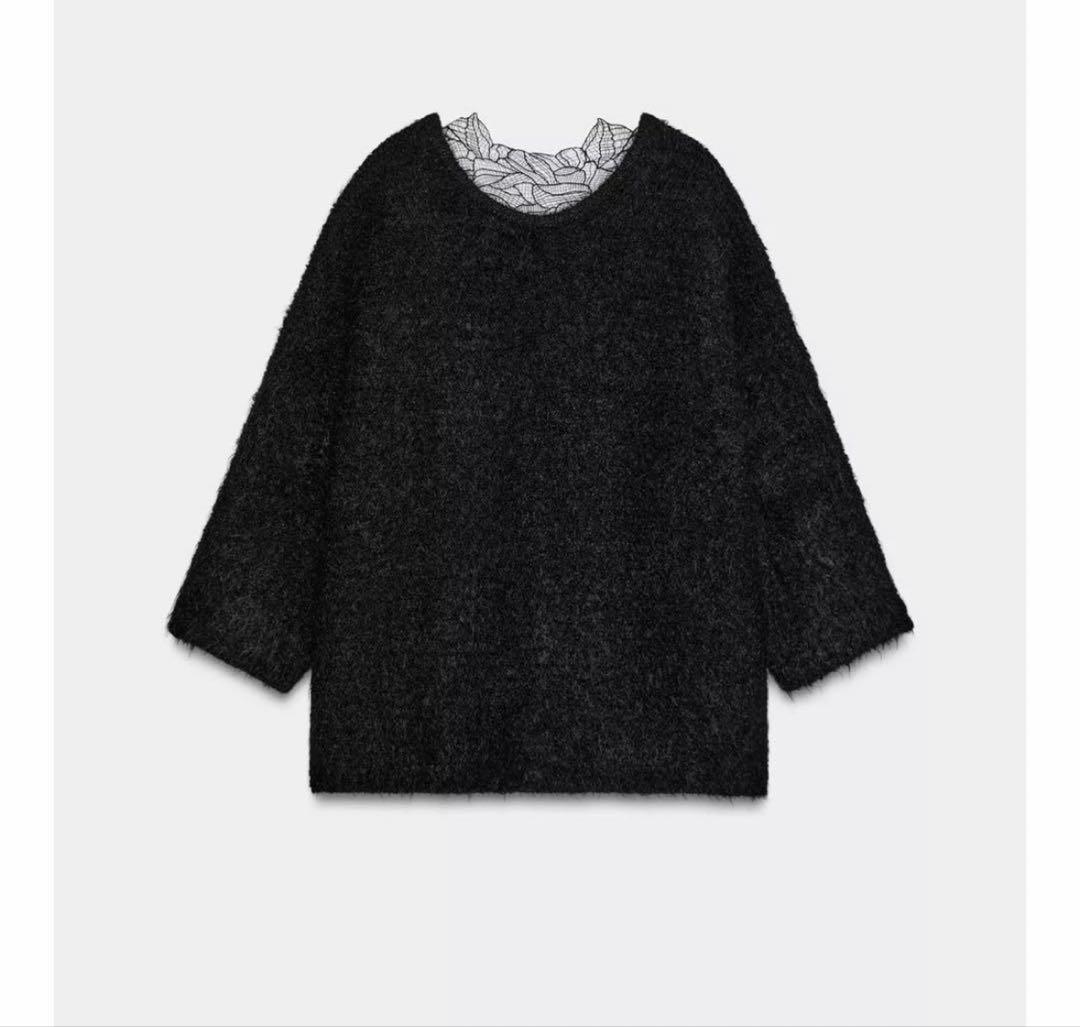 c*o様 9999→お値下げ　ZARA レースコンビニットセーター　M