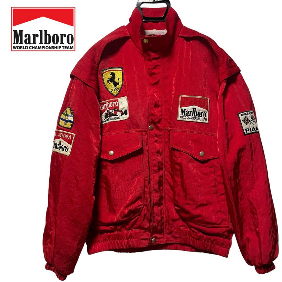 90s レーシングジャケット マルボロ シェブロン L YKK 赤 ヴィンテージ
