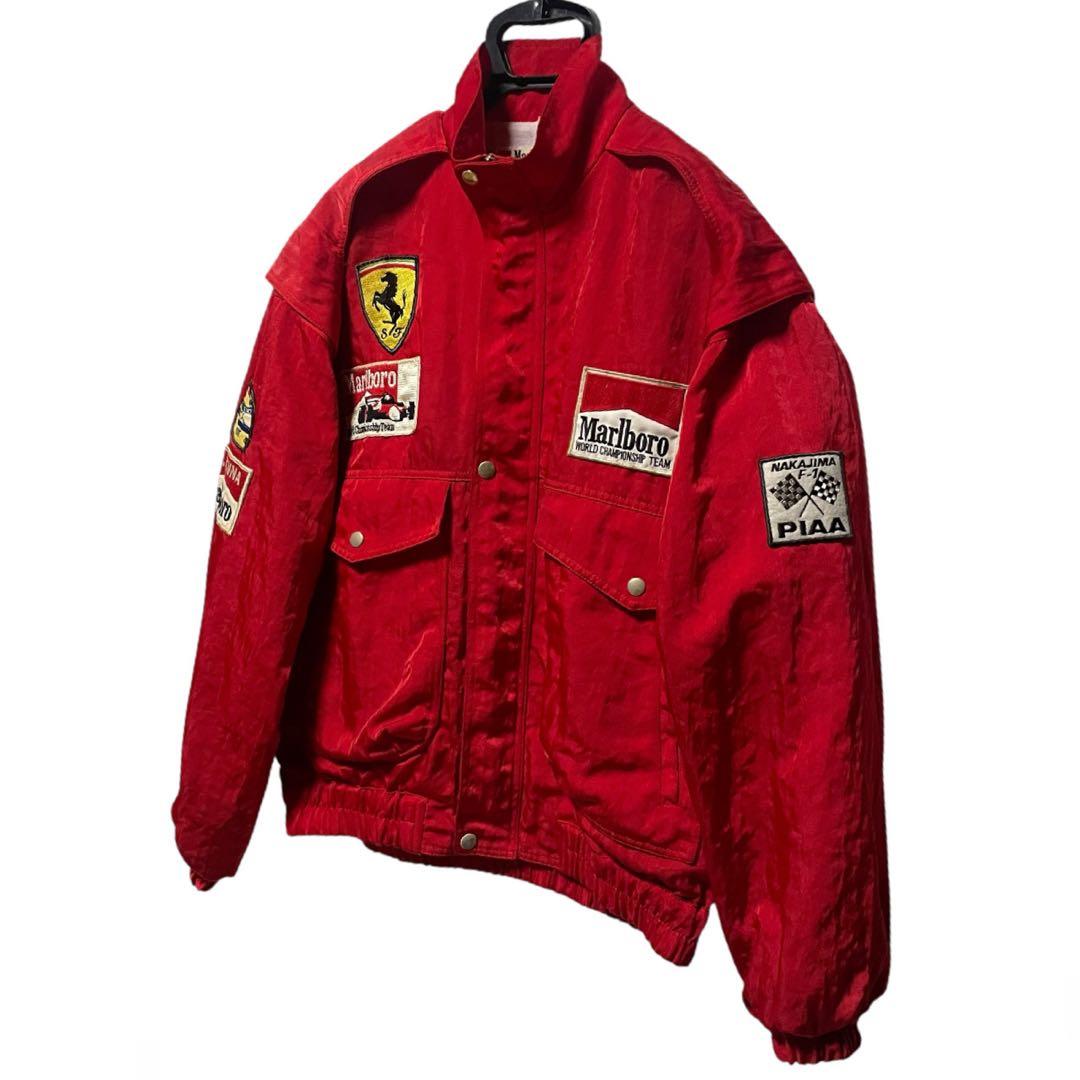 90s レーシングジャケット マルボロ シェブロン L YKK 赤 ヴィンテージ