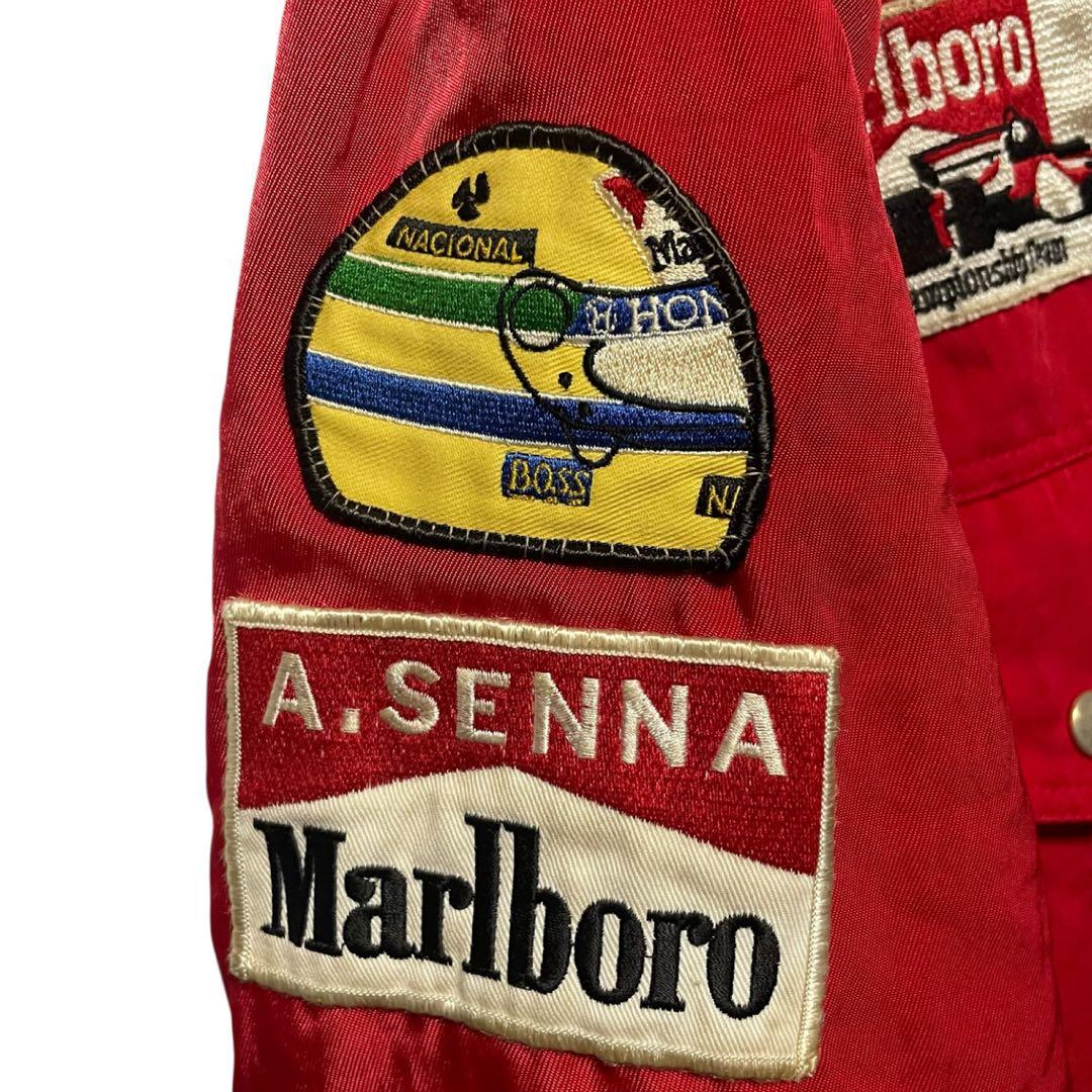 90s レーシングジャケット マルボロ シェブロン L YKK 赤 ヴィンテージ