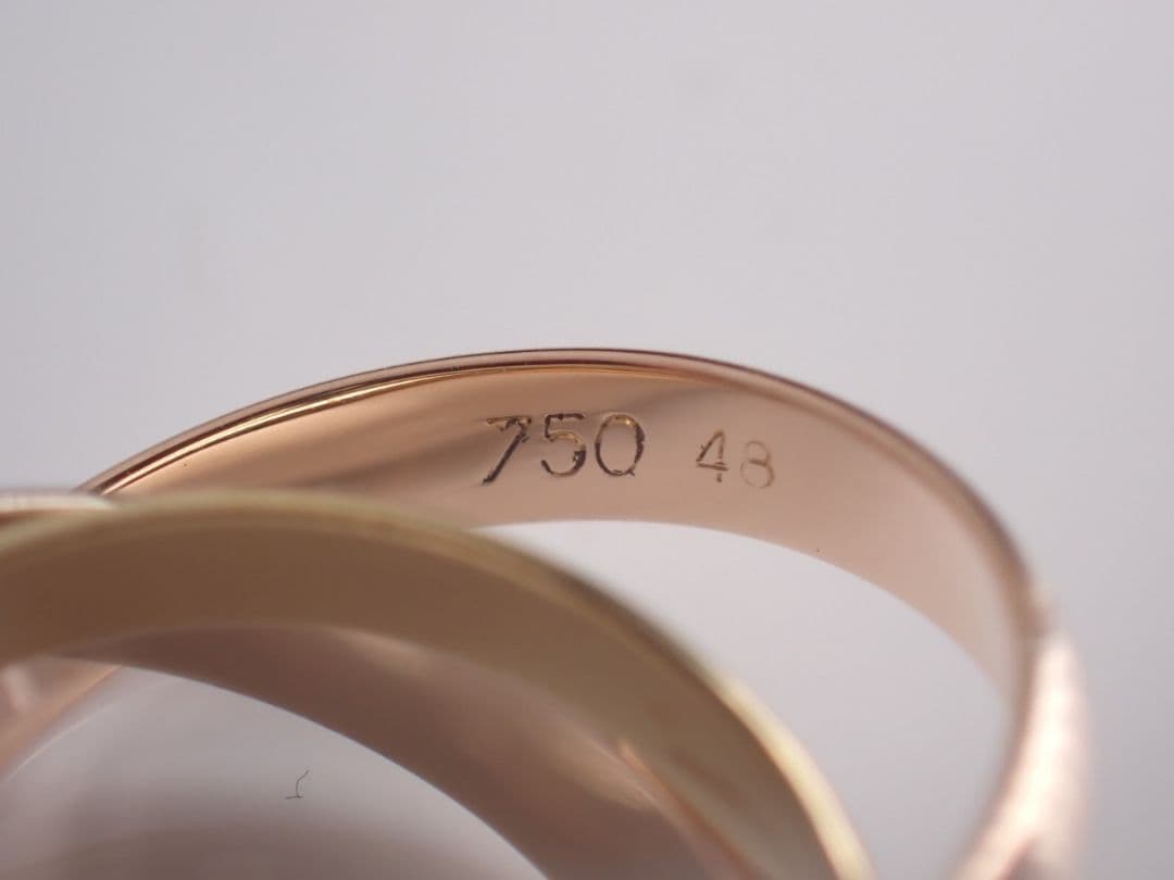 Cartier　カルティエ　三連　トリニティリング　指輪　750YG/WG/PG