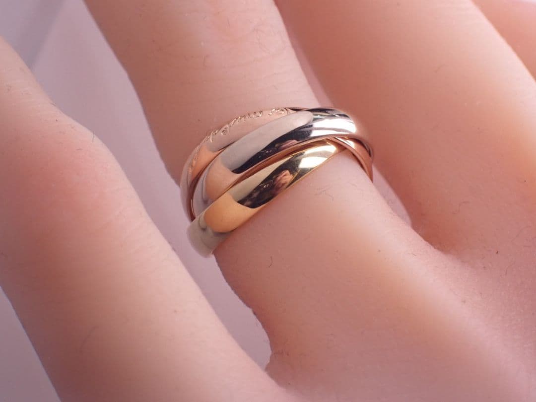 Cartier　カルティエ　三連　トリニティリング　指輪　750YG/WG/PG