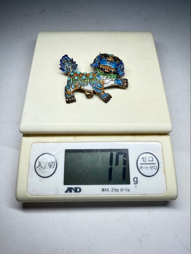 中国アンティークブローチジュエリー 獅子ヴィンテージ