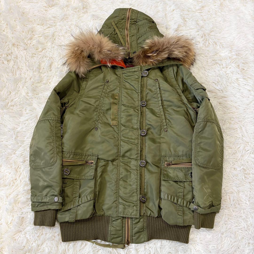 AVIREX N-2B 4way フライトジャケット ミリタリー 製 カーキ L