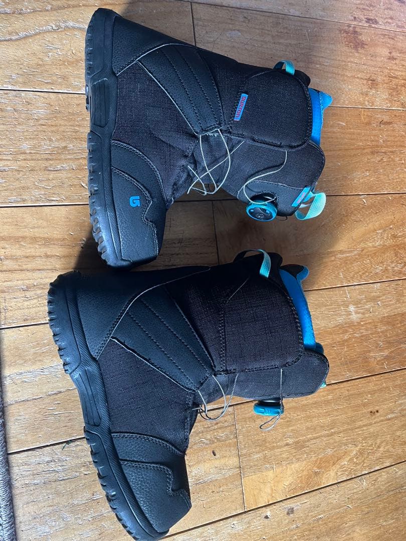 BURTON 子ども用スノーボードブーツ ブラック/ターコイズ