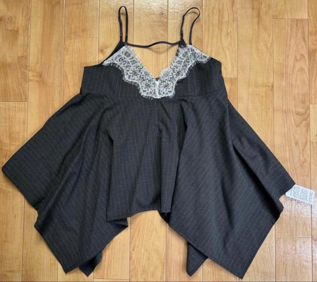 新品未使用タグ付き自宅保管 レース チュニック ミニワンピ 重ね着 レイヤード