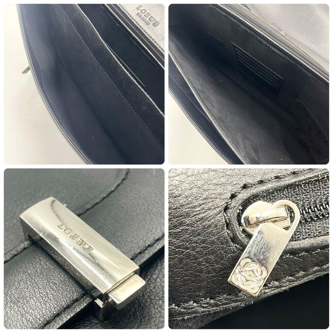 【美品】LOEWEロエベ ビジネスバッグ 2way メンズ レザー アナグラム