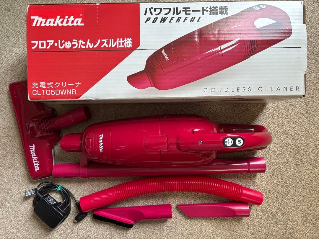 マキタ コードレス掃除機CL105 バッテリー内蔵 レッド CL105DWNR