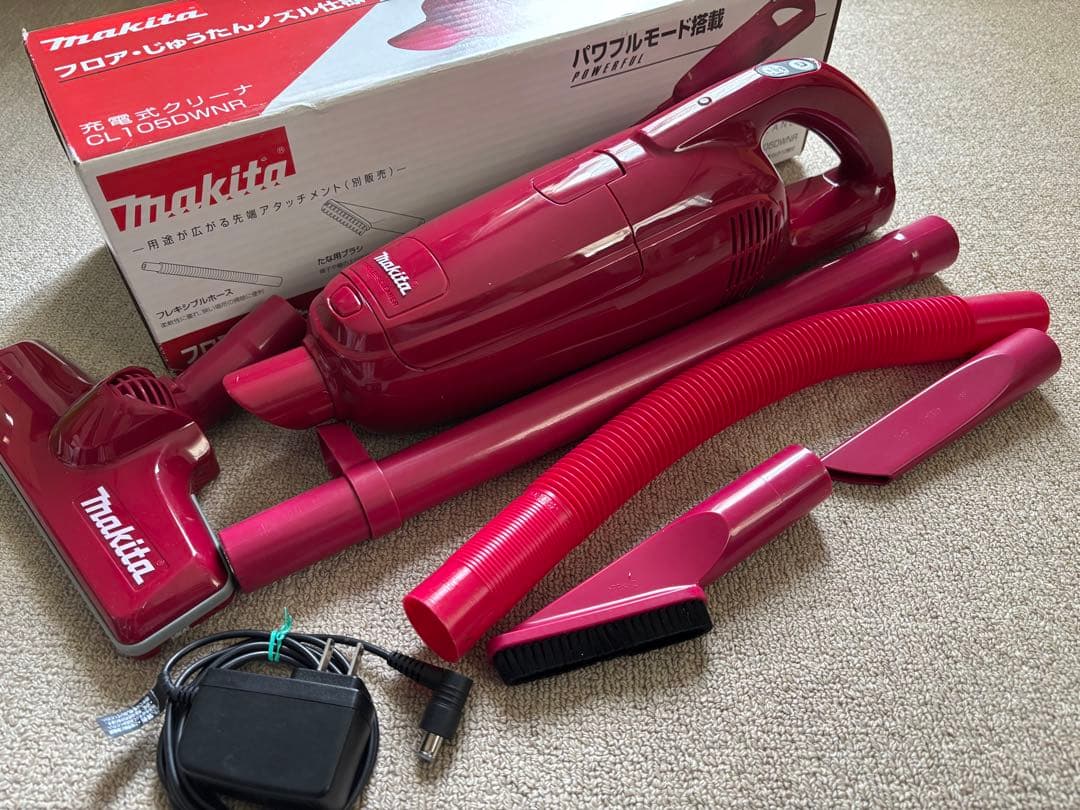 マキタ コードレス掃除機CL105 バッテリー内蔵 レッド CL105DWNR