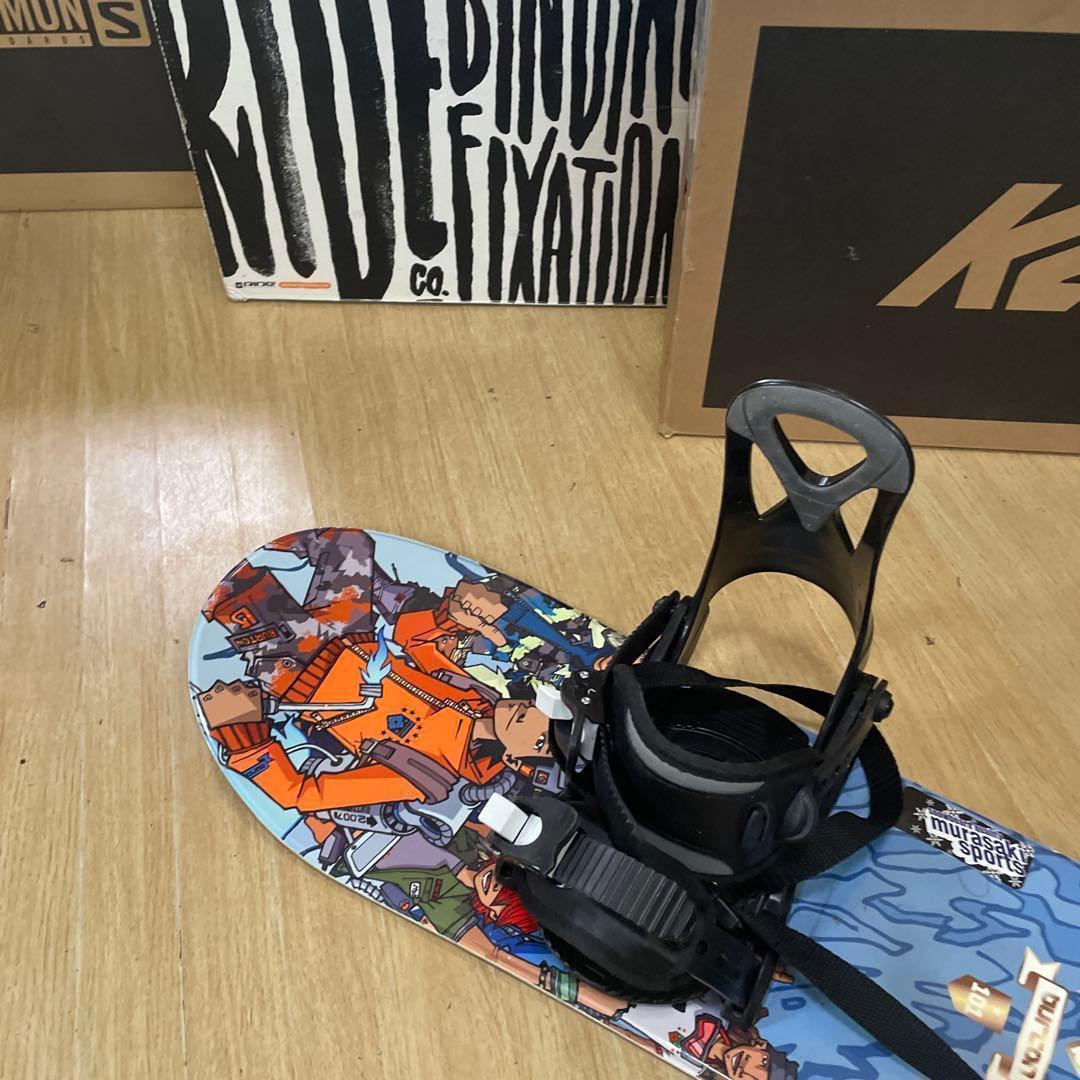 BURTON　キッズスノーボードセット　101cm　バートン　バイン付3点セット