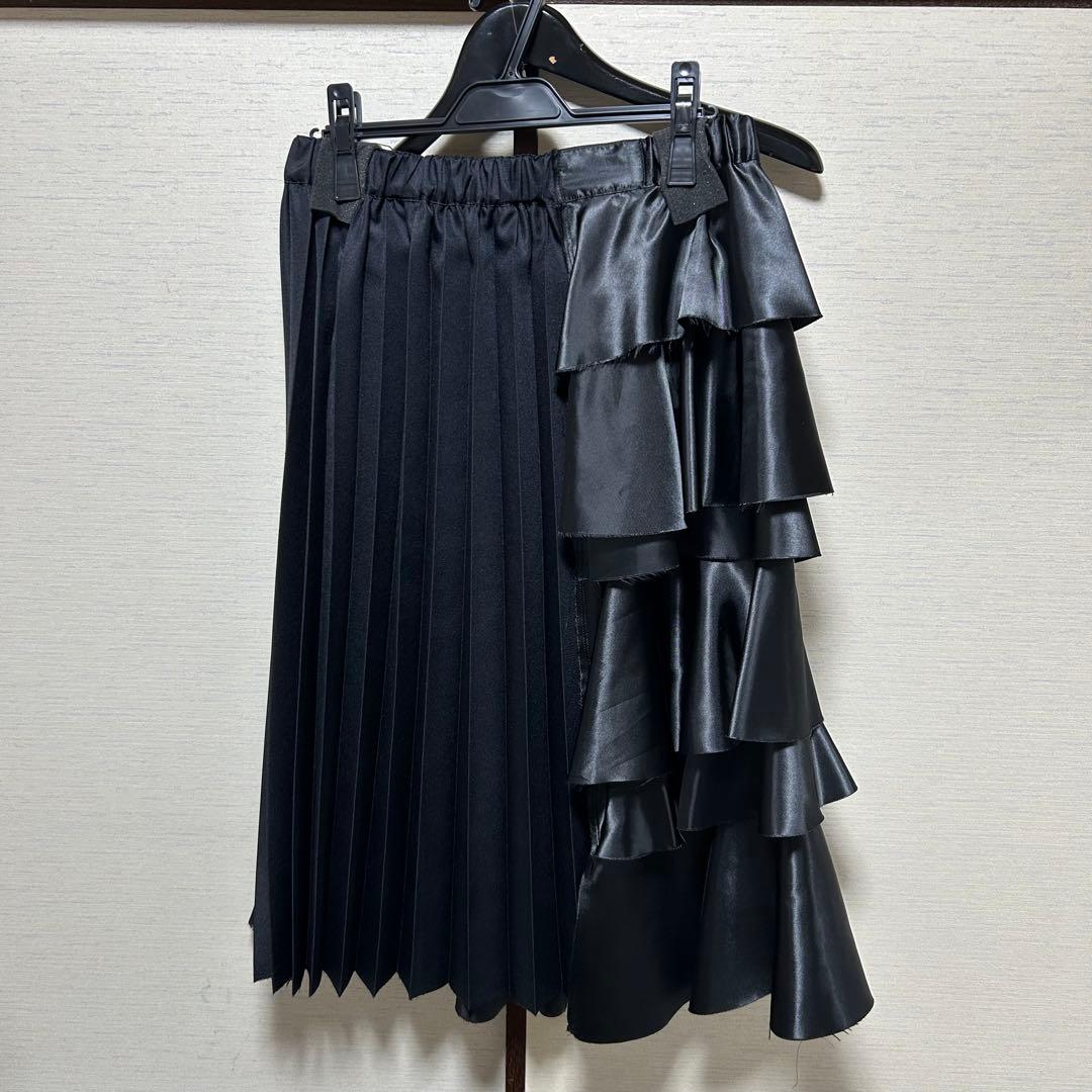 BLACKCOMMEdesGARCONSスリットフリルスカートS美中古