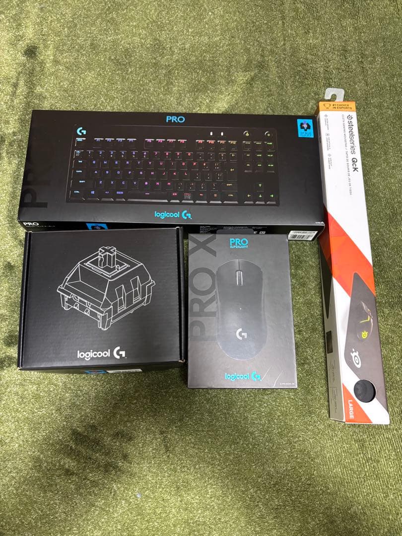 logicool ProX マウスとキーボード、軸交換セット、マウスパッド