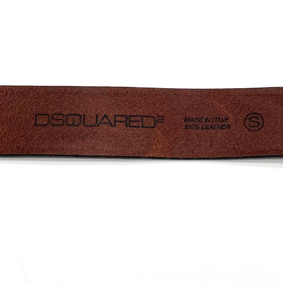 【美品】Dsquared2 Ladyロゴ レザーベルト　ブラウン