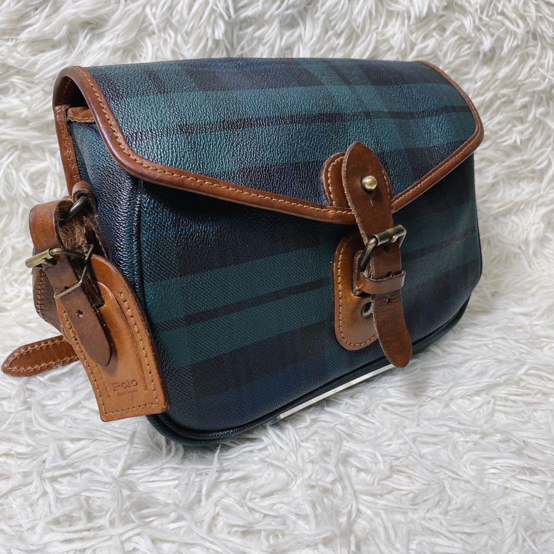 90s ポロラルフローレン メッセンジャーバッグ　ショルダー　ブラックウォッチ