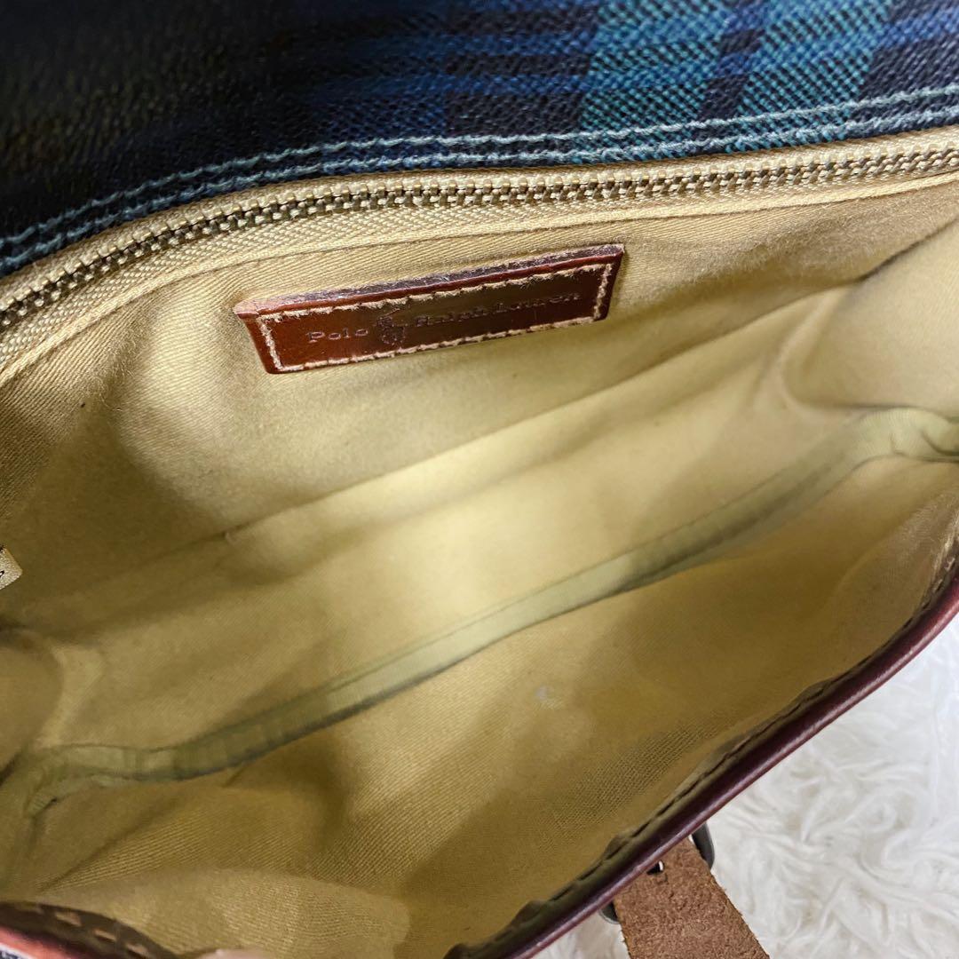 90s ポロラルフローレン メッセンジャーバッグ　ショルダー　ブラックウォッチ