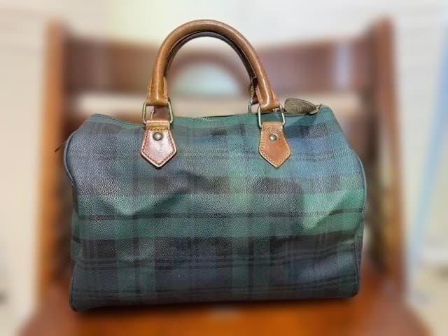 チェック柄ボストンバッグ