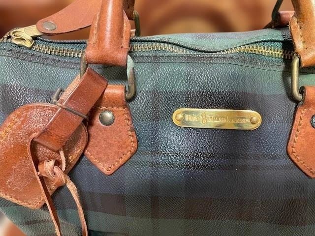 チェック柄ボストンバッグ