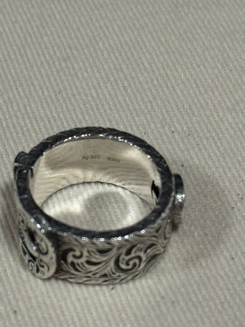 GUCCI ガーデン バックル シルバー リング　17号