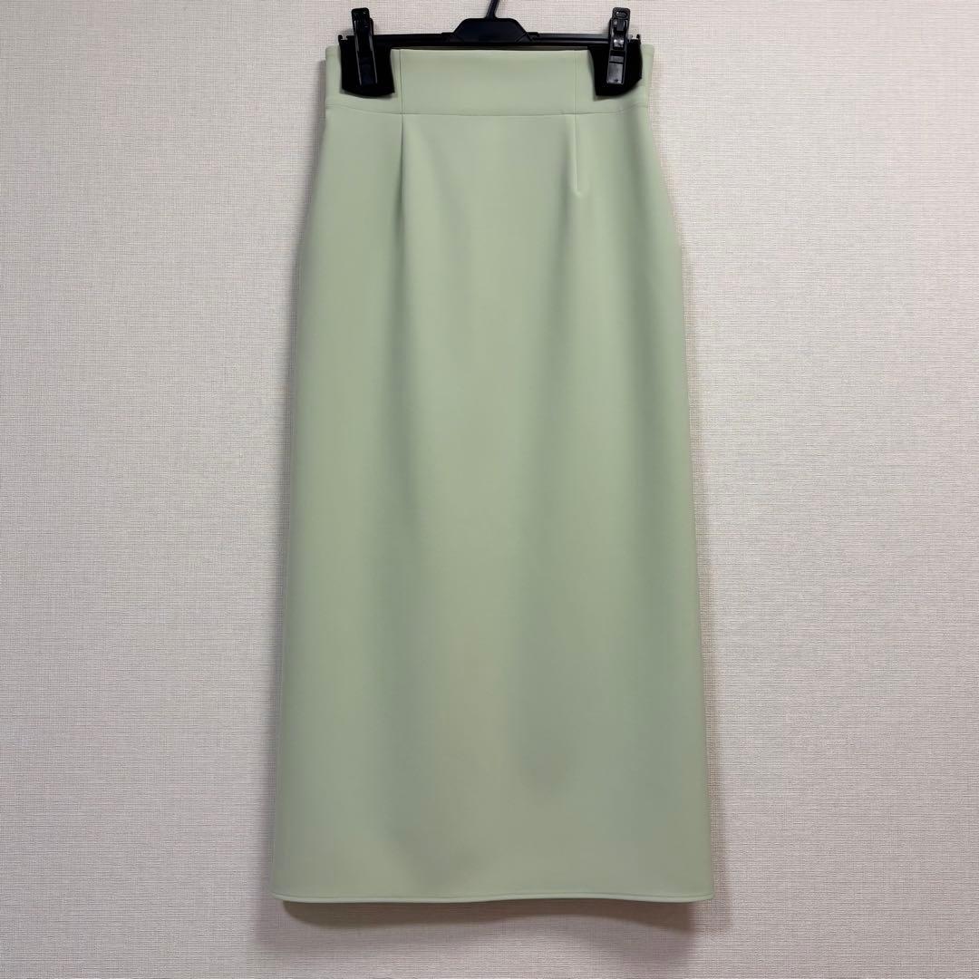 NOBLE ノーブル ジャージーライクカラータイトスカート グリーン 40