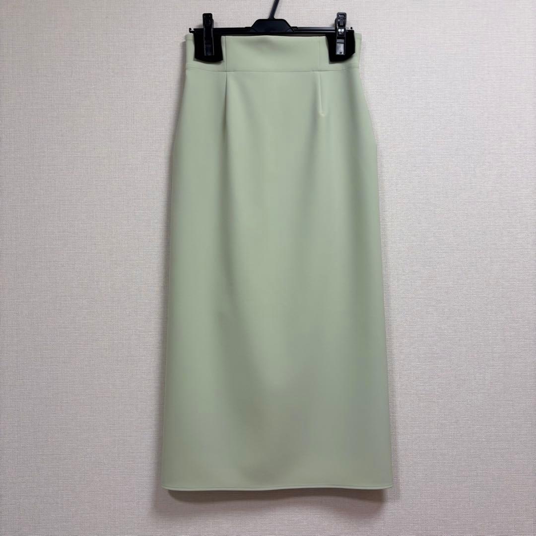 NOBLE ノーブル ジャージーライクカラータイトスカート グリーン 40