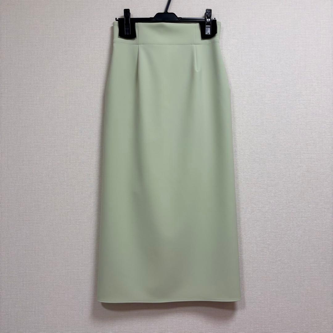NOBLE ノーブル ジャージーライクカラータイトスカート グリーン 40