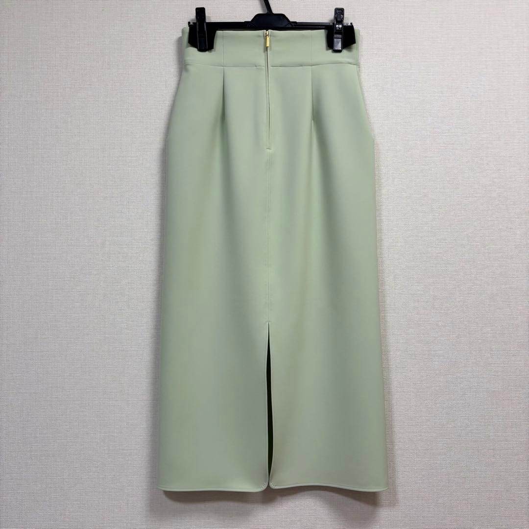 NOBLE ノーブル ジャージーライクカラータイトスカート グリーン 40