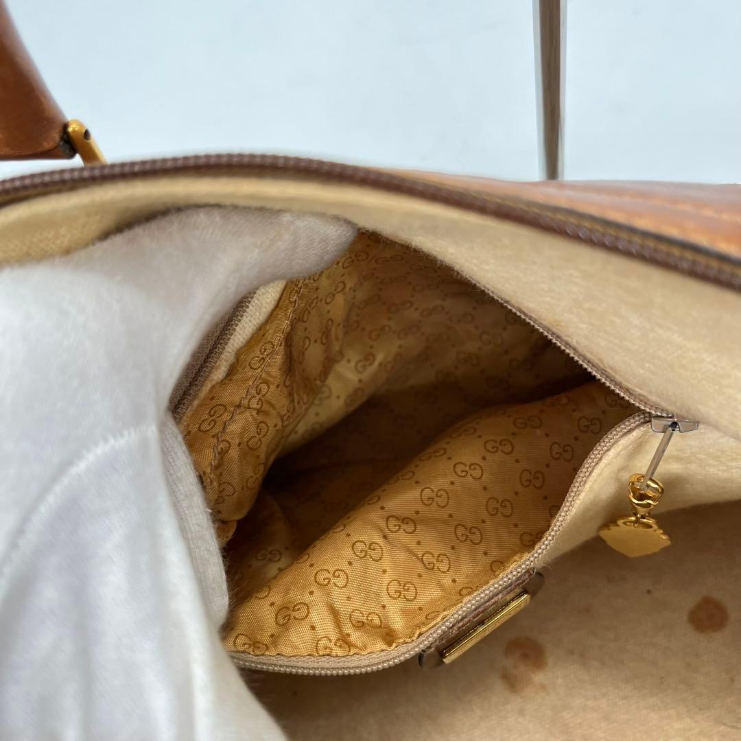 GUCCI ハンドバッグ ミニボストン GG柄 インターロッキング ブラウン