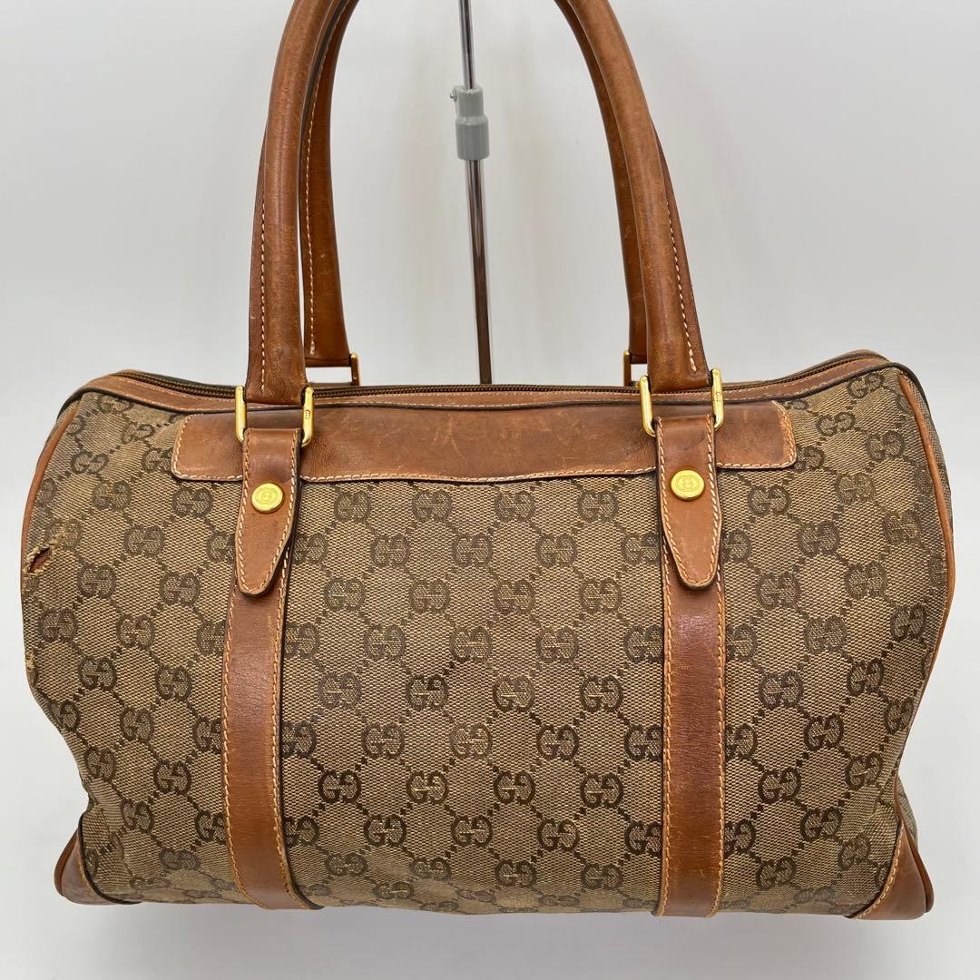 GUCCI ハンドバッグ ミニボストン GG柄 インターロッキング ブラウン