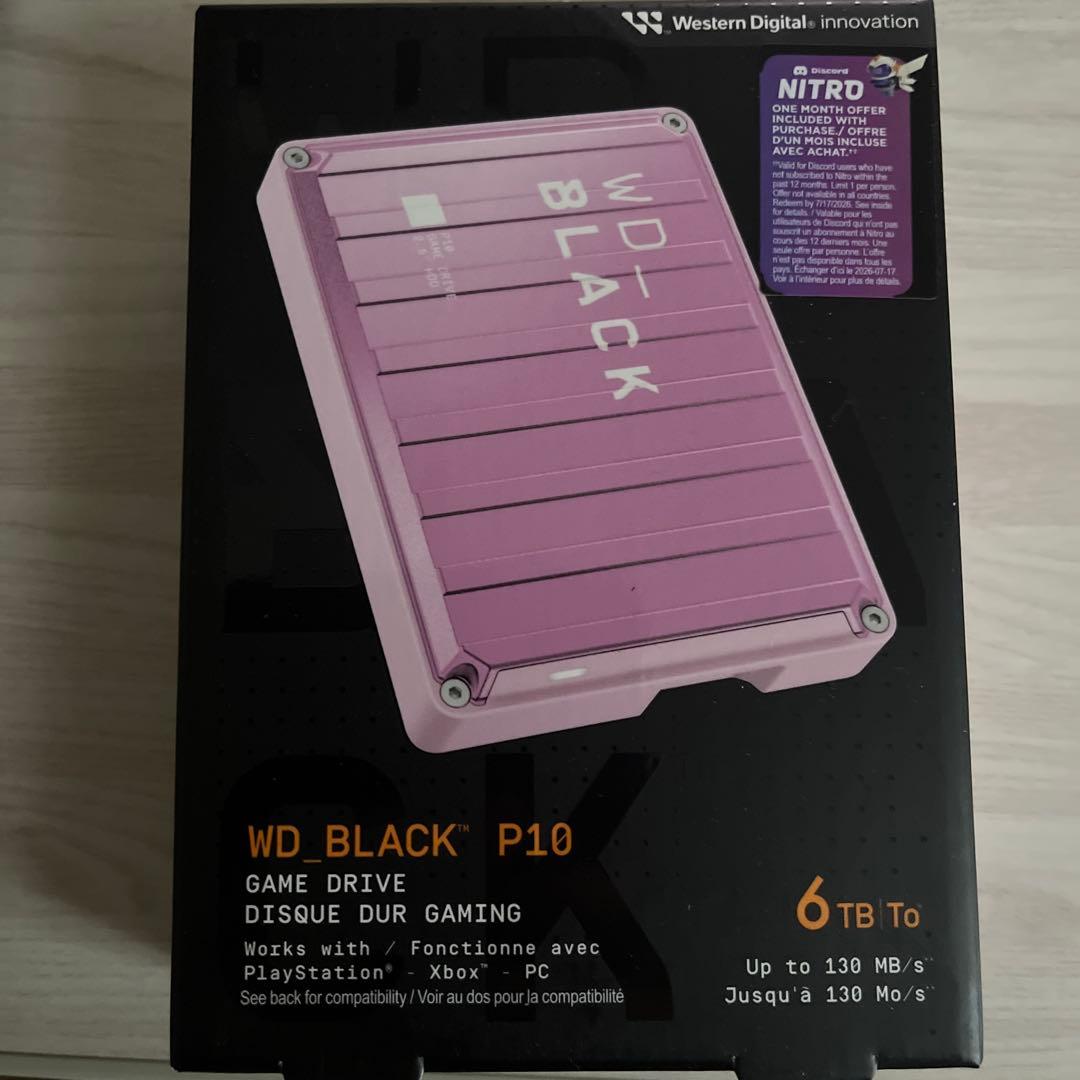 ポータブルHDD 6TB WD_BLACK P10 ピンク USB3.2
