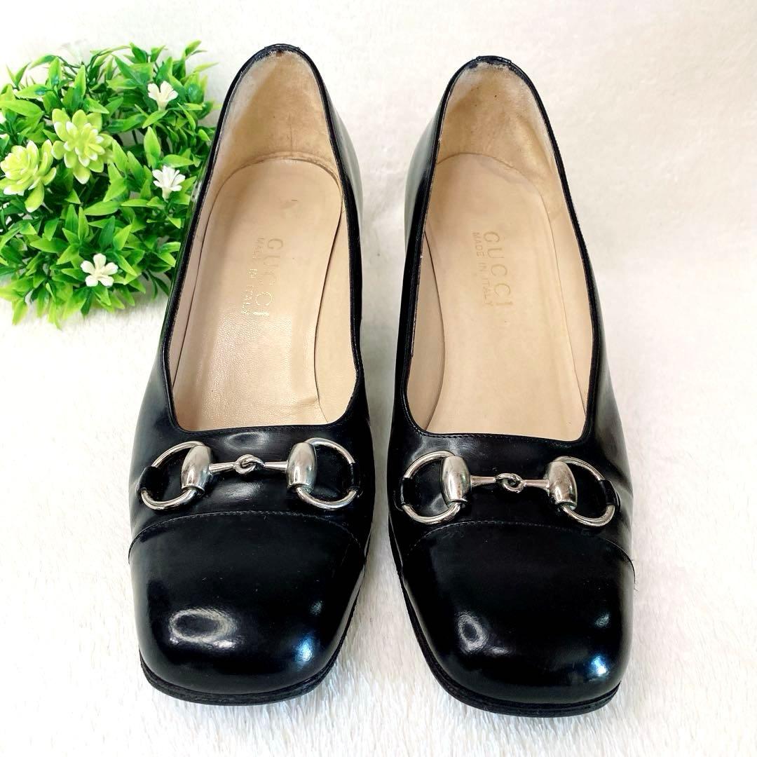 グッチ GUCCI ホースビット エナメル パンプス 8B 25cm相当