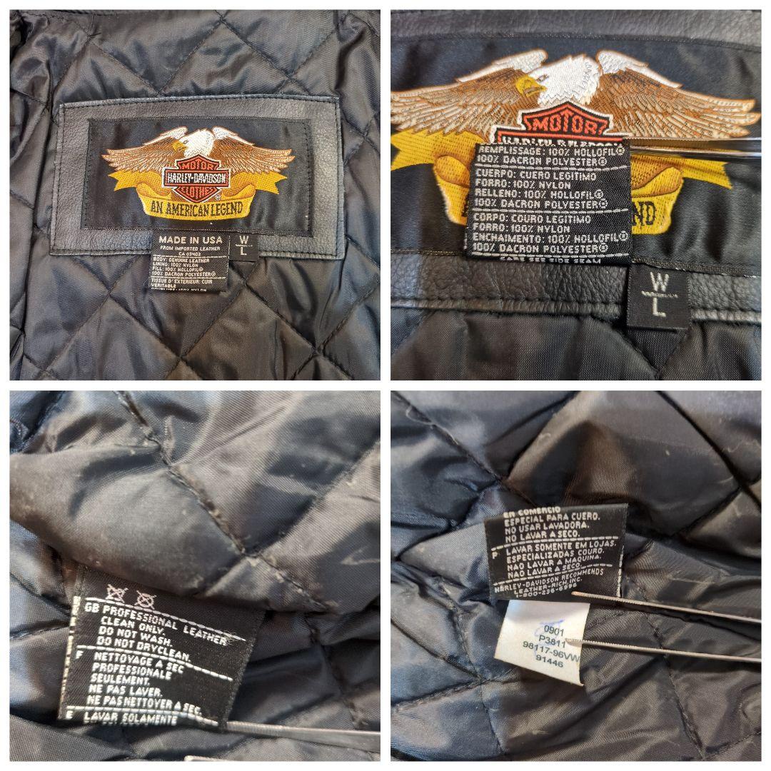 ハーレーダビッドソン ウイリーGモデル USA製 レザージャケット 本革 黒 L