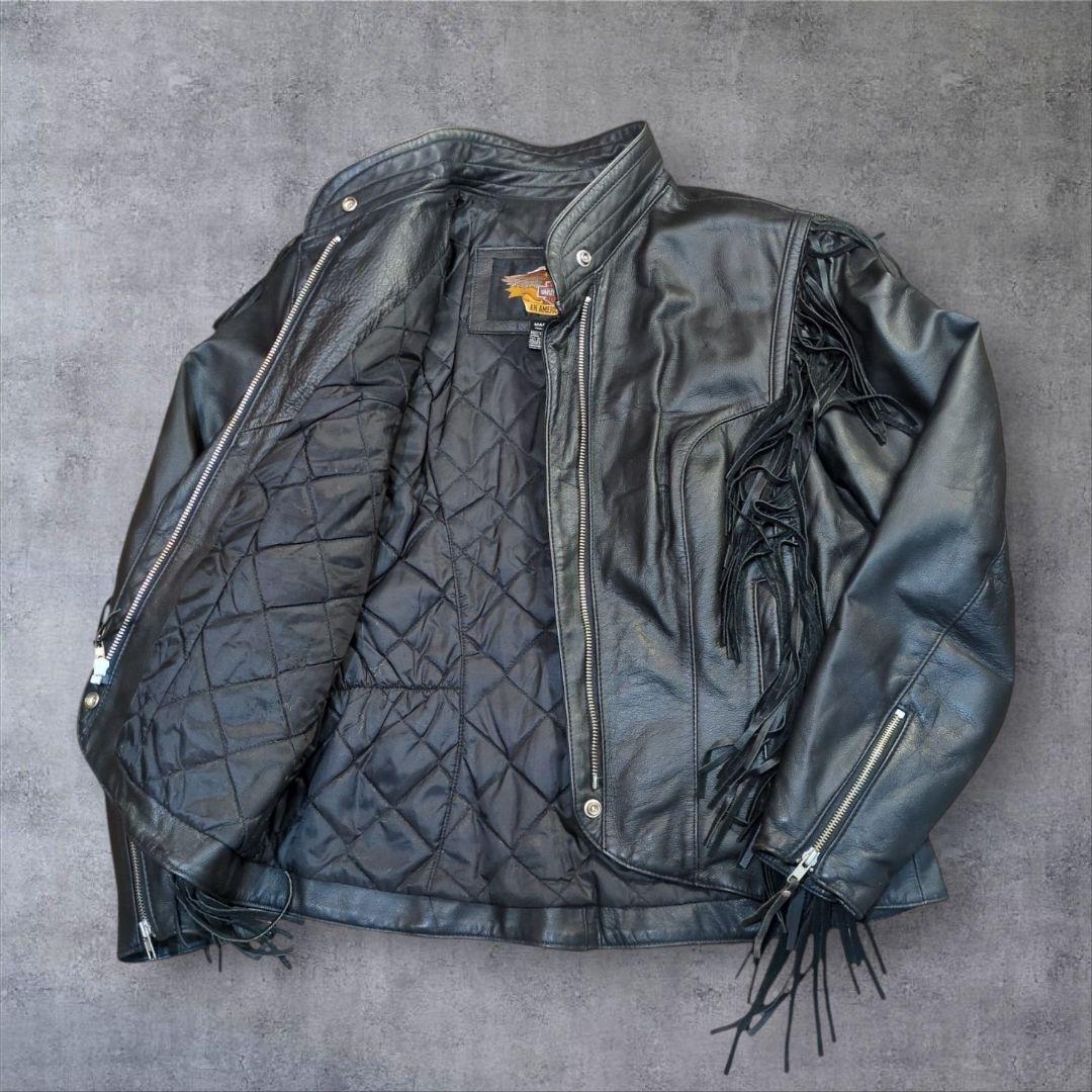 ハーレーダビッドソン ウイリーGモデル USA製 レザージャケット 本革 黒 L