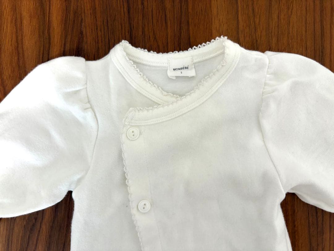 むぎ様【美品】monbebe ロンパースとボンネット2セット