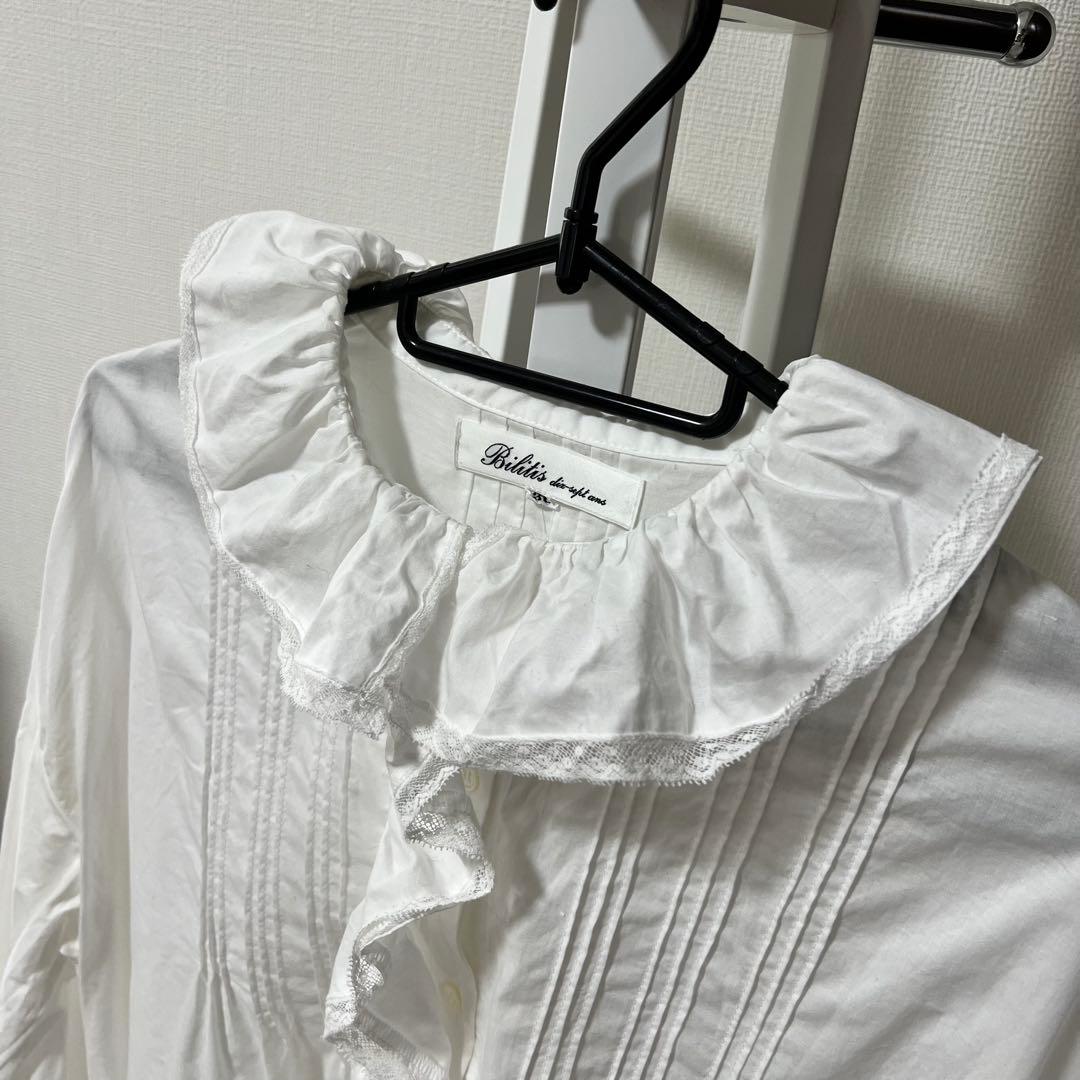Bilitis dix-sept ans フリル襟ブラウス ホワイト
