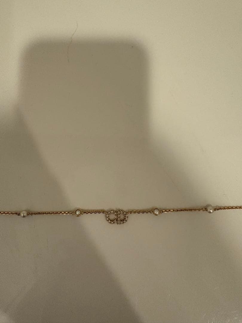 Dior ゴールド パール ツイストチェーン アンクレット