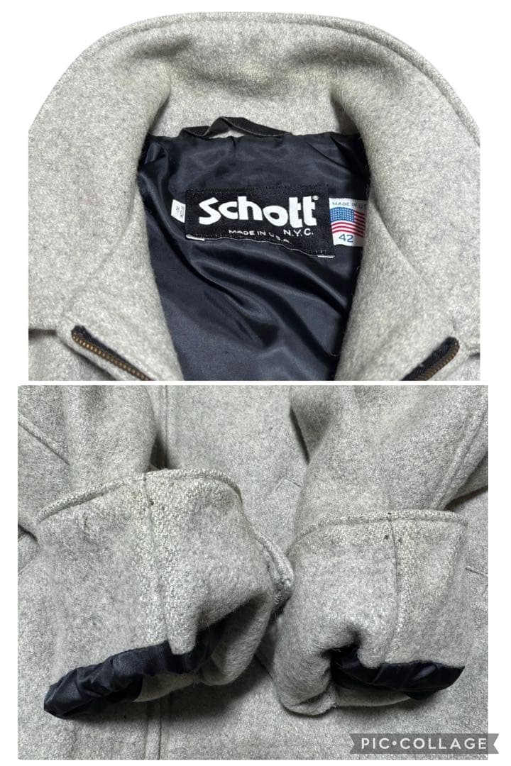 Schott 米国製 AT013 短丈 メルトン スポーツジャケット サイズ42