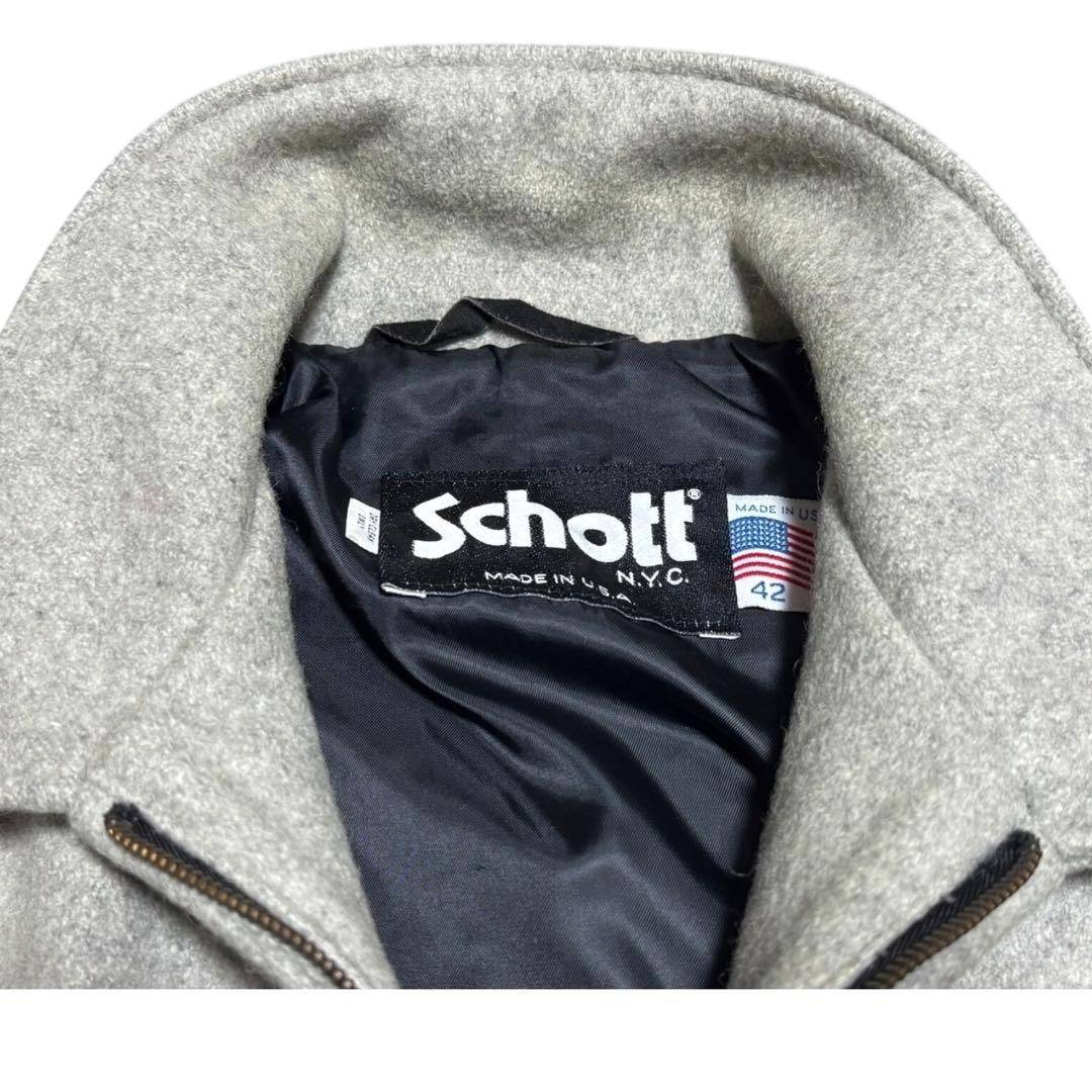Schott 米国製 AT013 短丈 メルトン スポーツジャケット サイズ42
