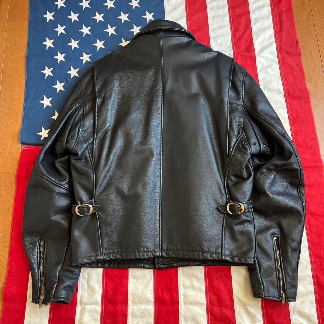 ショット 680 襟付 ライダースジャケット 40 黒 ライナー付 アメリカ製