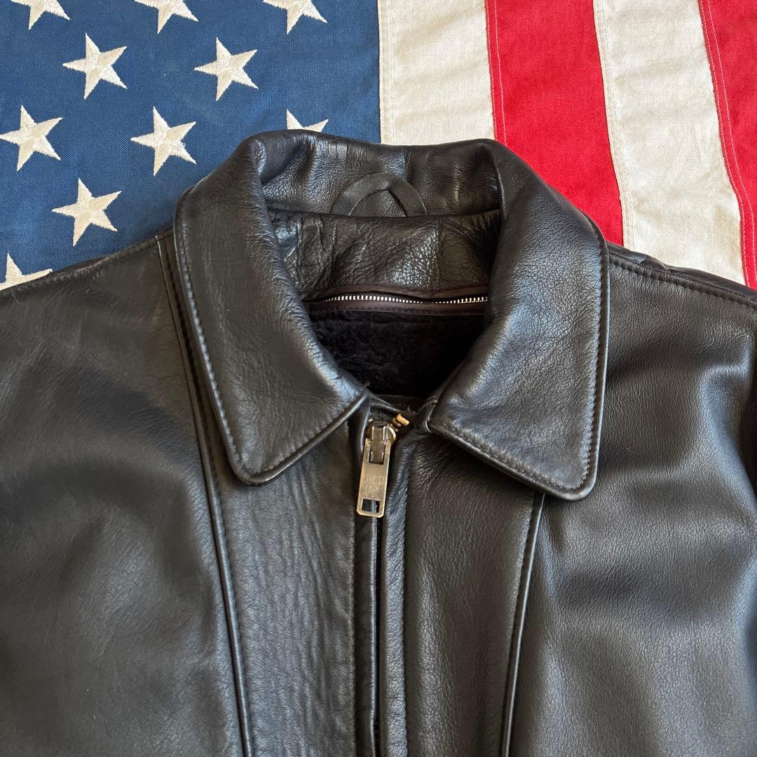 ショット 680 襟付 ライダースジャケット 40 黒 ライナー付 アメリカ製