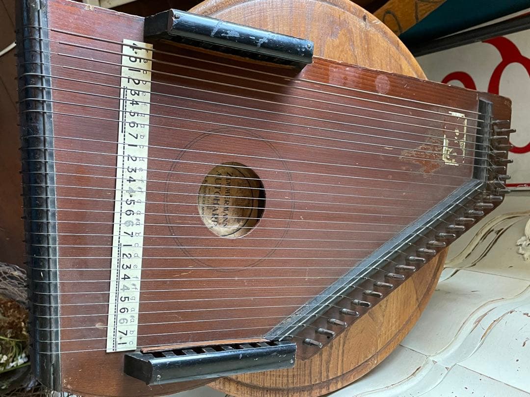 アンティーク　オート　ハープ　木製　1800年代後半　楽器　アメリカ