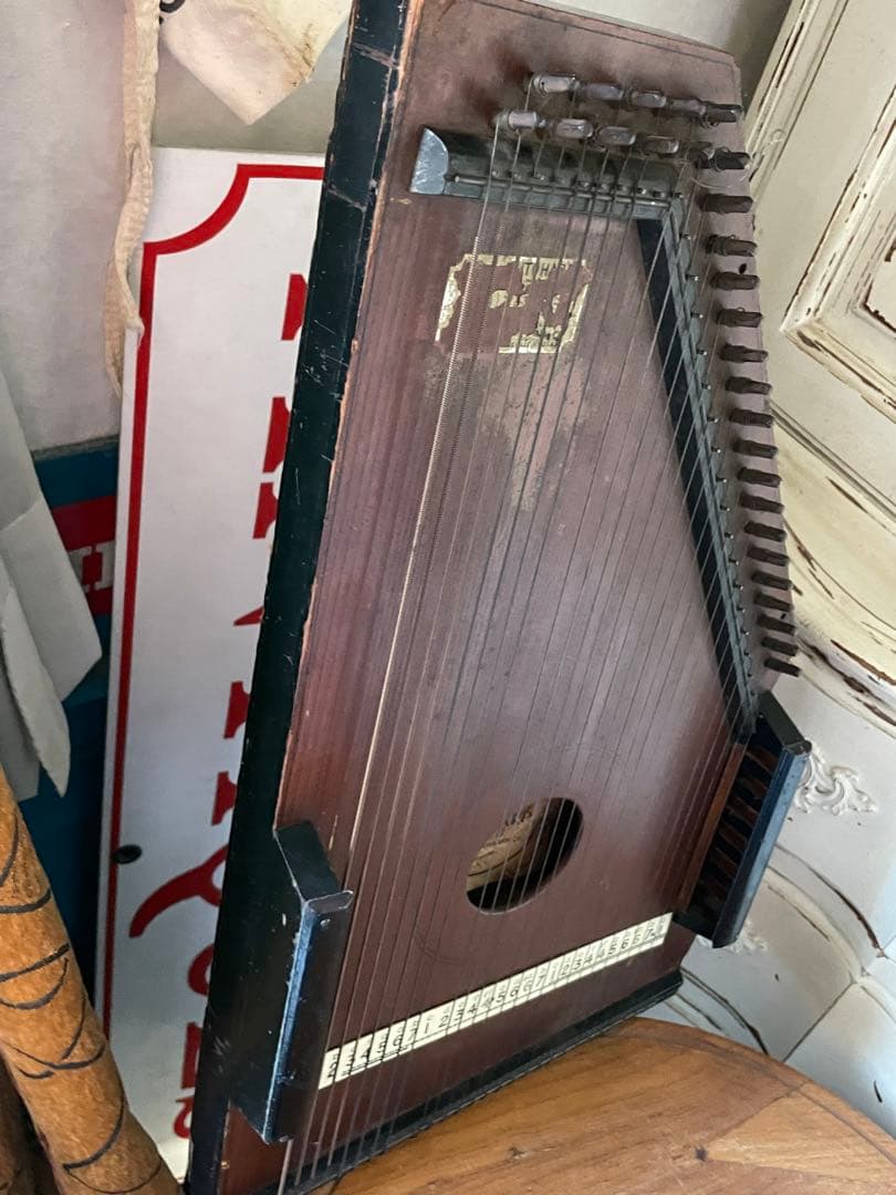 アンティーク　オート　ハープ　木製　1800年代後半　楽器　アメリカ