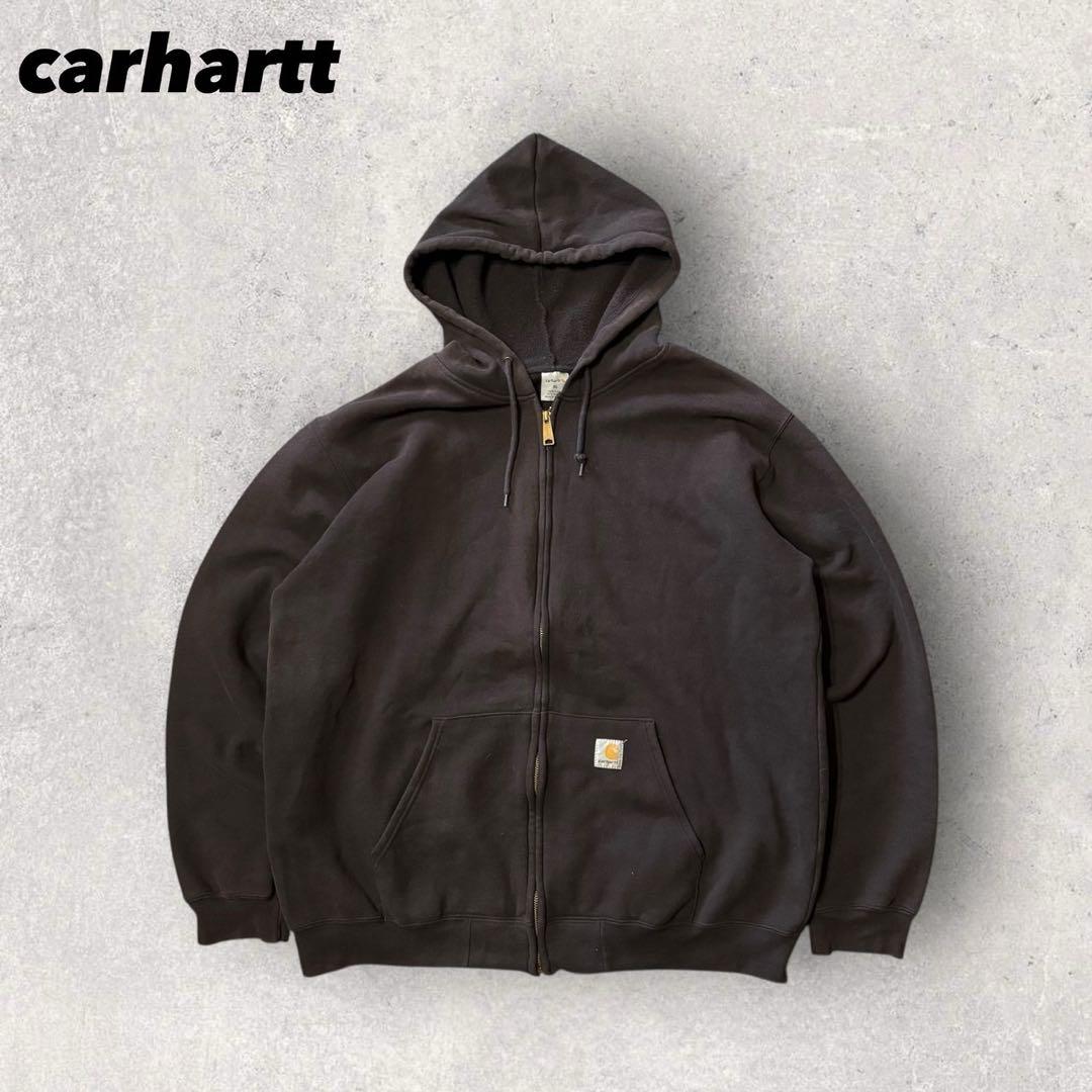 【カーハート】ジップパーカー　黒　XL 90s フェード　人気カラー