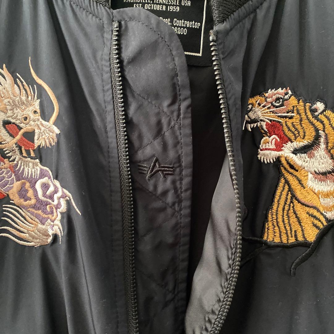 アルファインダストリーズALPHA INDUSTRIESスカジャン刺繍M