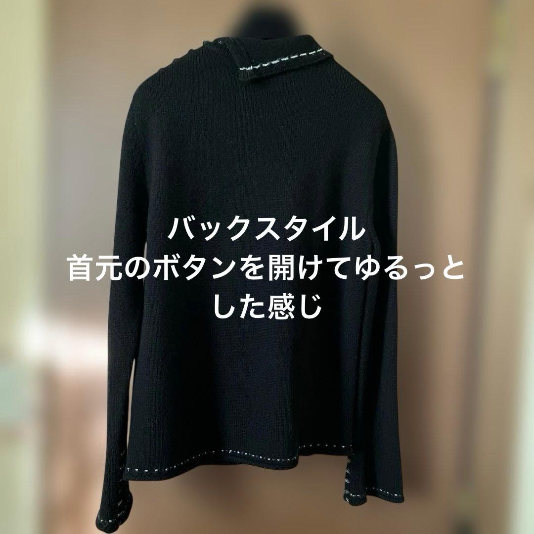 シャネル カシミヤ混ウールニット ヴィンテージシェルココボタン×24❣️サイズ42