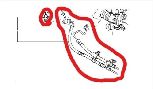 トヨタ セルシオ 30 UCF31 パワーステアリングプレッシャーフィードホース