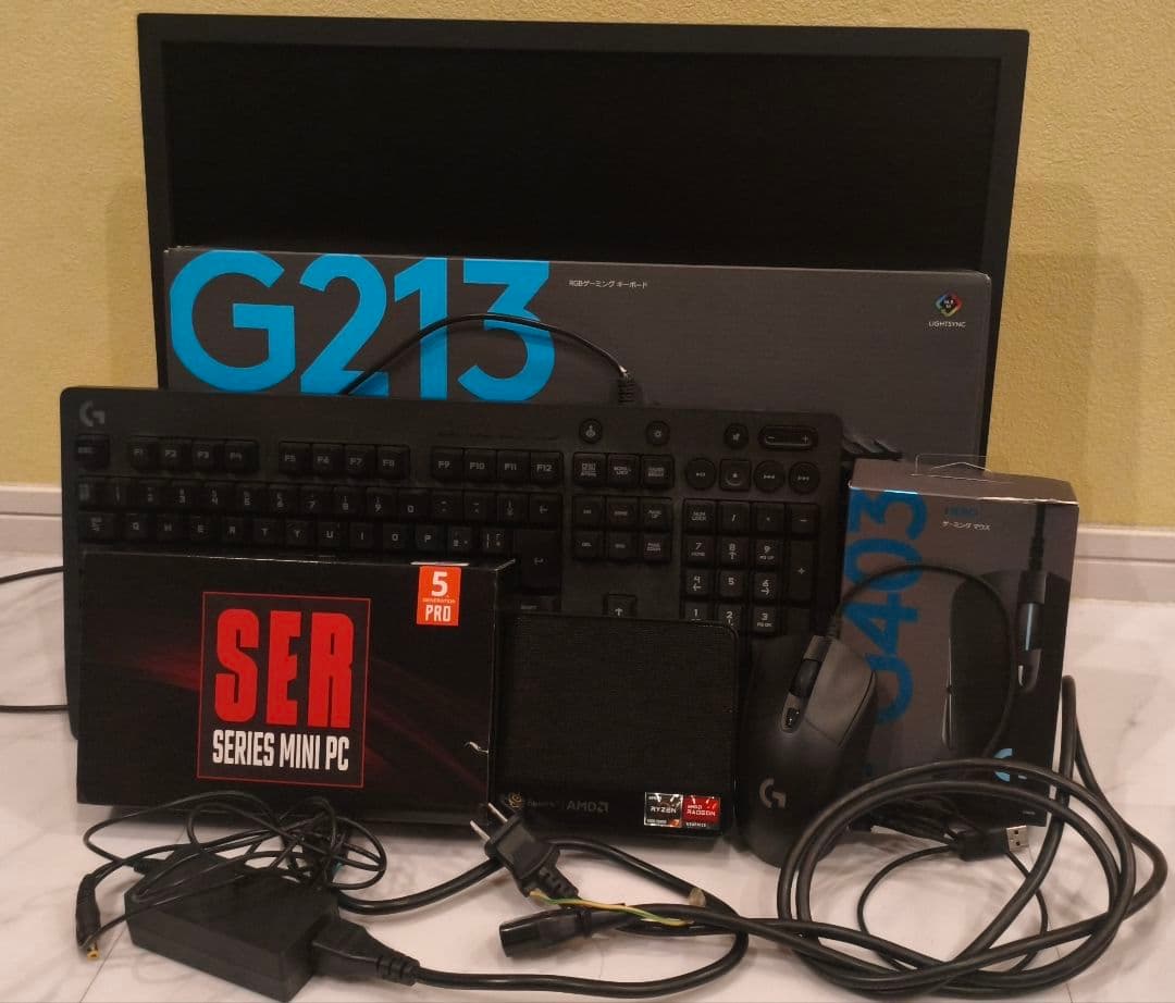 Ryzen7ミニPC＋モニターセット おまけでマウスとキーボード